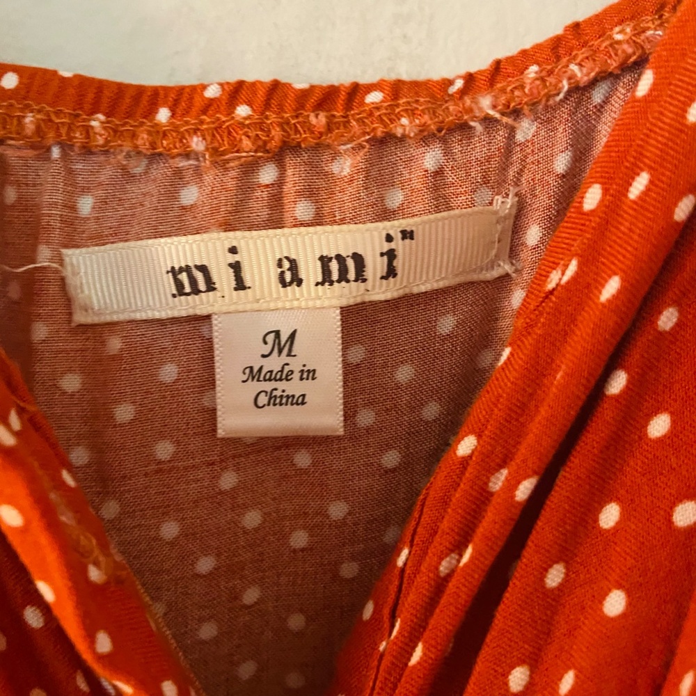 Francesca's Collections Orange Tie Front Dress - Picture 2 of 5